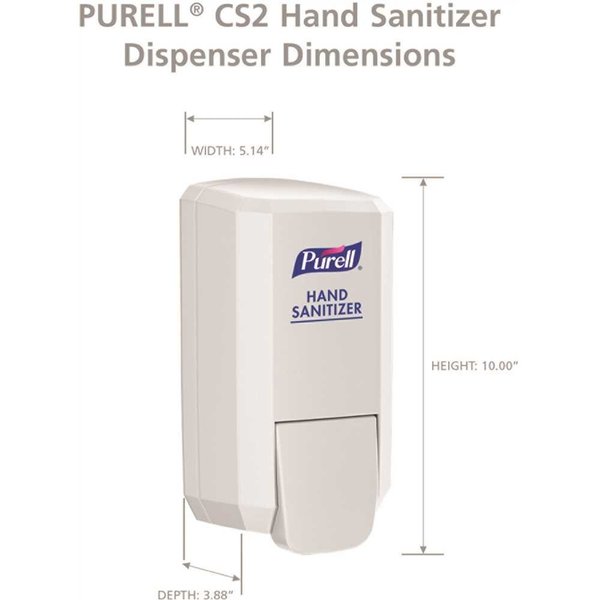 Purell CS2 1000 ml White Push Style Hand Sanitizer Dispenser, 6PK 4121-06